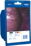 BROTHER LC-1220 inktcartridge drie kleuren standard capacity 3 x 300 pagina s 1-pack blister zonder alarm