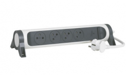 Premium contactdoos met automaat 4x2P+A 1.5m zwart-wit