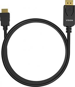 VISION 2m Black DP to HDMI cable