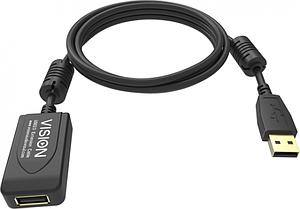 VISION 5m Black USB 2.0 extension cable