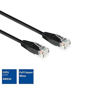 ACT Zwart 10,0 meter U/UTP CAT6 patchkabel met RJ45 connectoren