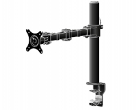 Flexible desk mount for single monitor. Desk mount with clamp or grommet. Monitor size 10-30 , VESA 75x75 or 100x100mm, <=10kg.
