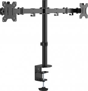 VISION Monitor Desk Post Dual Black