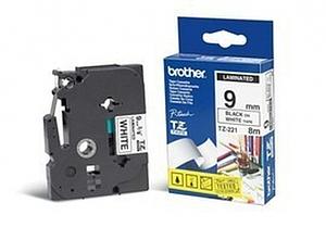 TZe221 - Gel. zelfklevend tape - zwart op wit - Rol (0.9 cm x 8 m) 1 rol(len) -voor P-Touch OA. GL-H100. H105. PT-1290. 3600. D