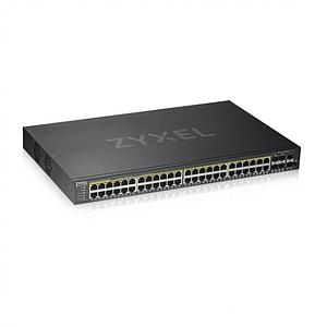 GS1920-48HPv2- 52 Port Smart Managed PoE Switch 48x Gigabit Copper PoE and 4x Gigabit dual pers.- hybrid mode- standalone or Ne