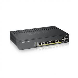 GS1920-8HPv2- 10 Port Smart Managed Switch 8x Gigabit Copper and 2x Gigabit dual pers.-hybrid mode- standalone/NebulaFlex Cloud