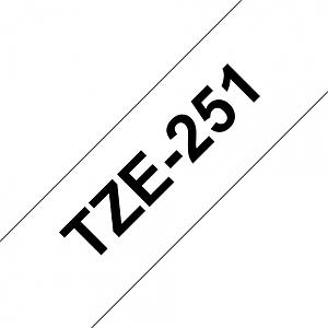 Brother TZE251. Labelkleur: Zwart op wit, Soort tape: TZe, Kleur van het product: Wit. Tapebreedte (metrisch): 2,4 cm, Tape-len