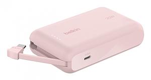BELKIN 10k PD20w Integrated USB-C Cable Power Bank Pink