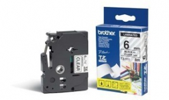 TZe111 - Gel. zelfklevend tape - zwart op doorschijnend - Rol (0.6 cm x 8 m) 1 rol(len) - voor P-Touch OA. GL-H100. H105. PT-12