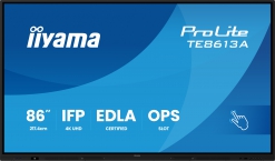 IIYAMA 86"WIDE IFP 40-Points PureTouch-IR Screen, 3840 x 2160, 4K UHD IPS panel, LED Bl., Google EDLA Certified, Full Metal Hou