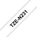 TZeN231 - Niet-gelamelleerde tape - zwart op wit - Rol (1.2 cm x 8 m) 1 rol(len) - voor P-Touch OA. GL-H105. PT-1010