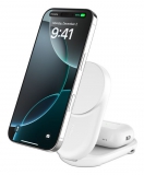 BELKIN UltraCharge 25w Qi2 2in1 Magnetic Charger plus USB-C EU White Round