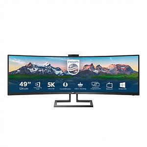 Philips 49inch CURVED LED DQHD, 4 ms, USB-C Docking, USB-C DP 2x HDMI RJ45, 4x USB 3.1, Windows Hello pop-up webcam