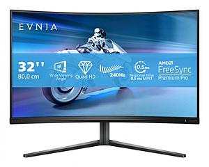 Philips 32" CURVE QHD VA, 240Hz, 1 ms, 2560x1440, Wid 16/9, 2xDP-2xHDMI, Brightness 500 cd/m², Contrastratio 4000:1