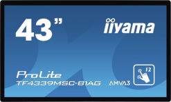 IIYAMA 43"FHD 12P-Touch AMVA3 PCAP VGA 2*HDMI VGA DP Black TOU II